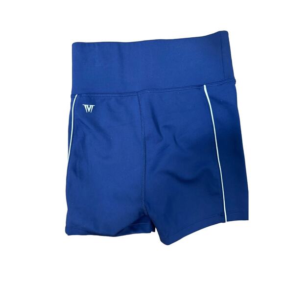 NWOT Ivy Collective Navy Blue and White Exercise Short Sz 2 - Picture 2 of 3